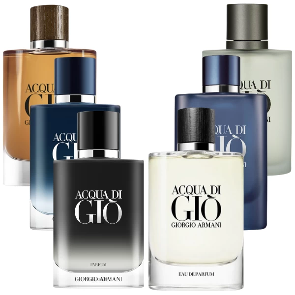 Decant/Sample Acqua Di Gio Pack ADG Parfum, ADG EDP, ADG EDT, ADG Profondo EDP, ADG Absolu EDP, ADG Profondo Parfum 10mlX6
