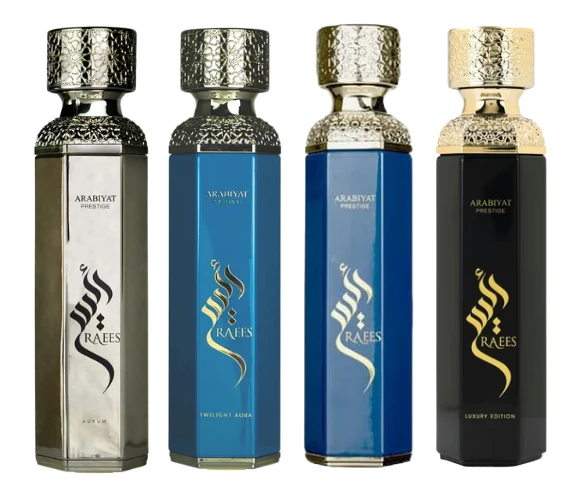 Decant/Sample Arabiyat Prestige Raees Pack ( Aurum, Twilight Aura, Raees & Luxury Edition ) For Men EDP 10mlX4