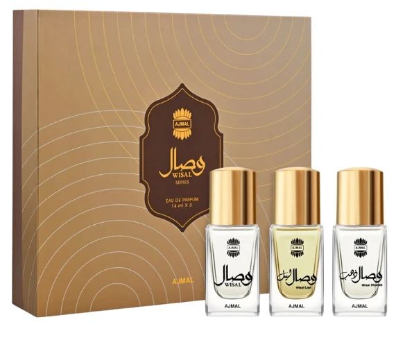 Ajmal Wisal Series Giftset (Wisal, Dhahab & Layl) For Men And Women EDP 14mlX3