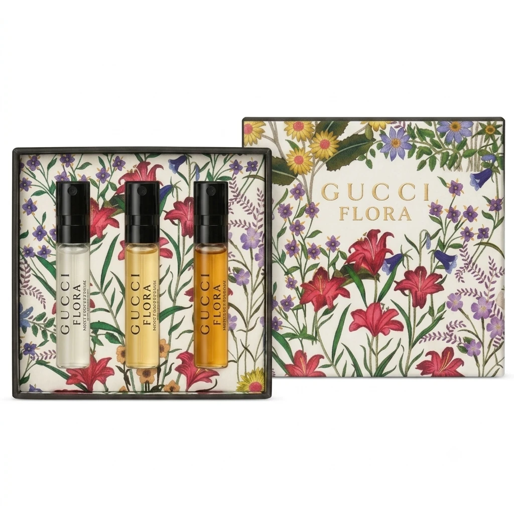 Gucci Flora Gift Set (Gardenia, Magnolia, Orchid)EDP 1.5mlX3