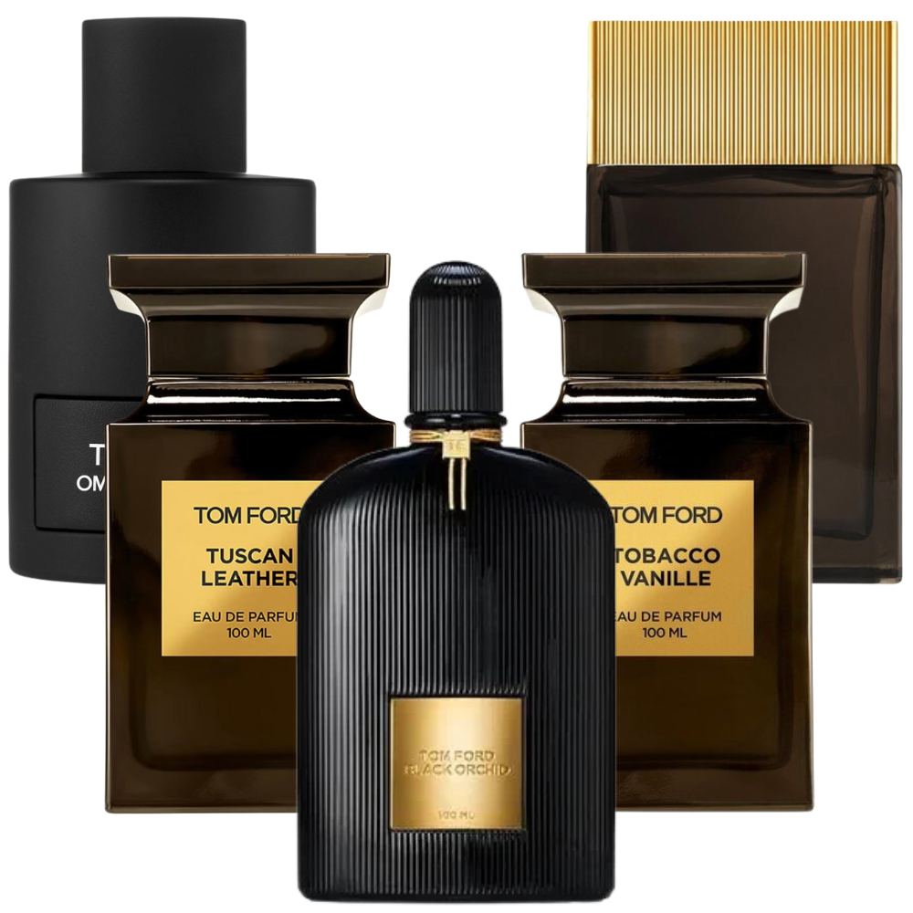 Decant/Sample Tom Ford Pack Black Orchid, Tobacco Vanille, Tuscan Leather, Noir Extreme, Ombre Leather 5mlX5