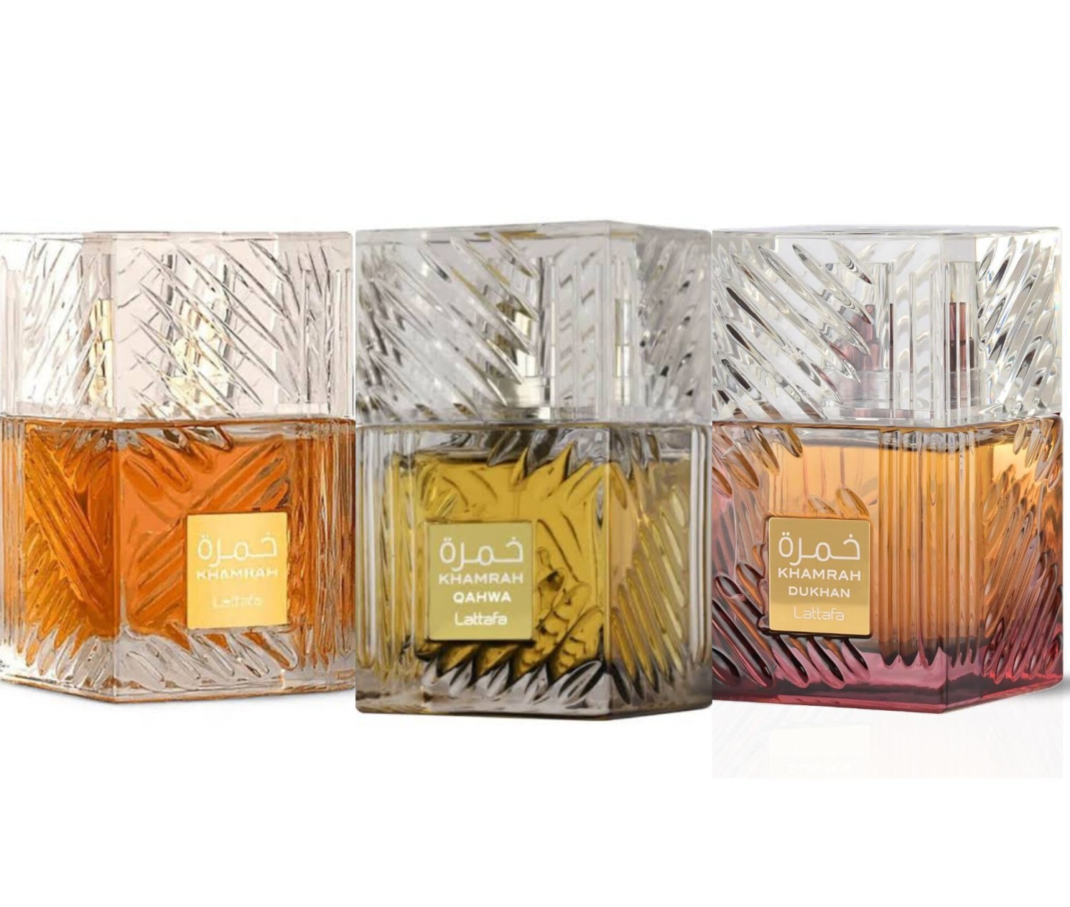 Decant/Sample Pack of Lattafa Khamrah ( Khamrah, Dukhan , Qahwa ) EDP 10mlX3